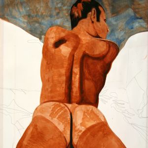 The Spirit in the Sky (Gott im Himmel), 2007 - watercolor on paper - ca 150 x 100 cm